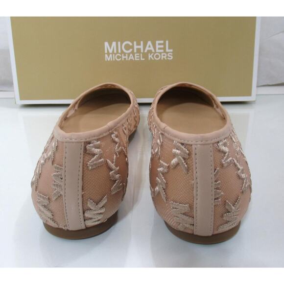 Michael Kors Lockhart Flex Ballet Flat Shoes Mk Logo Mesh Light Blush Size 8 - Picture 5 of 8